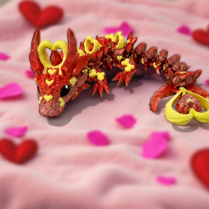 Heart Dragon Pink Deep Love – Articulated 3D Printed Dragon Gift Toy